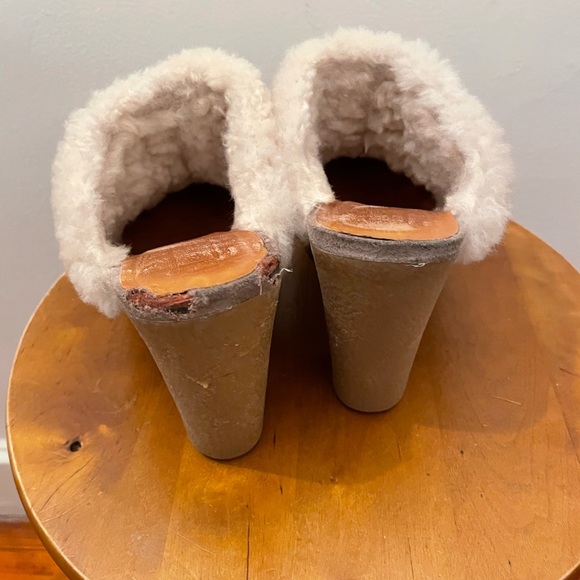 HUNTER Bruson Suede Leather Sheepskin Y2K Mules - Picture 7 of 7